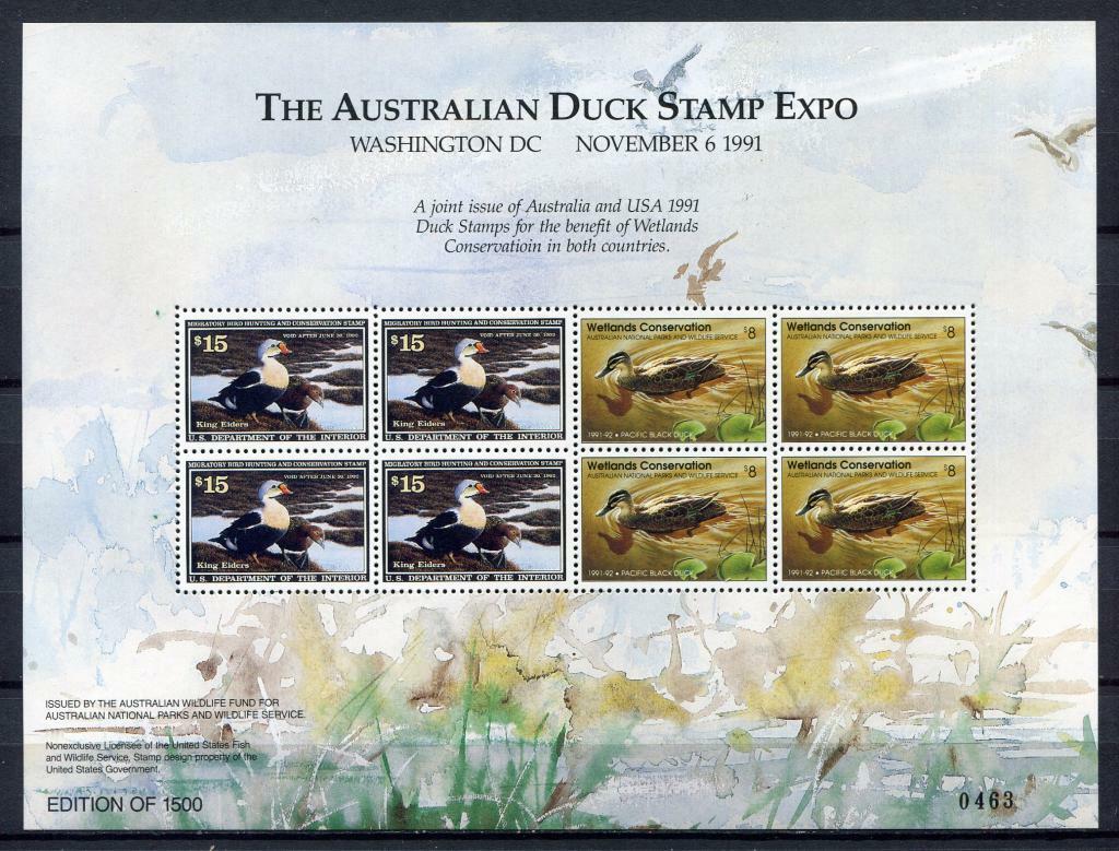 40285) Australia - Usa 1991 Joint Issue Australia/usa S/s - Only 1500 Issued