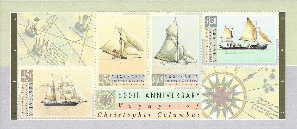Australia (scott 1252a) - 1992 Sailing Ships - (souvenir Sheet) - Mnh