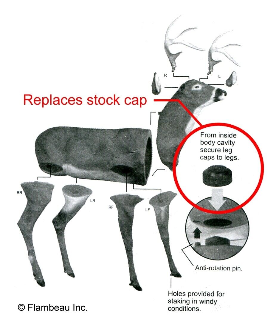 Replacement / Improved Leg Caps For Flambeau Boss Deer Decoy