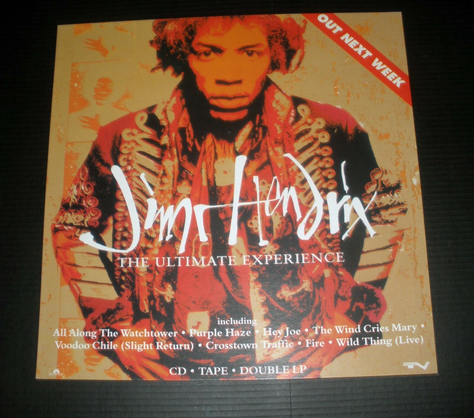 Jimi Hendrix Ultimate Experience 1992 Vintage Music Store Promo Display Poster
