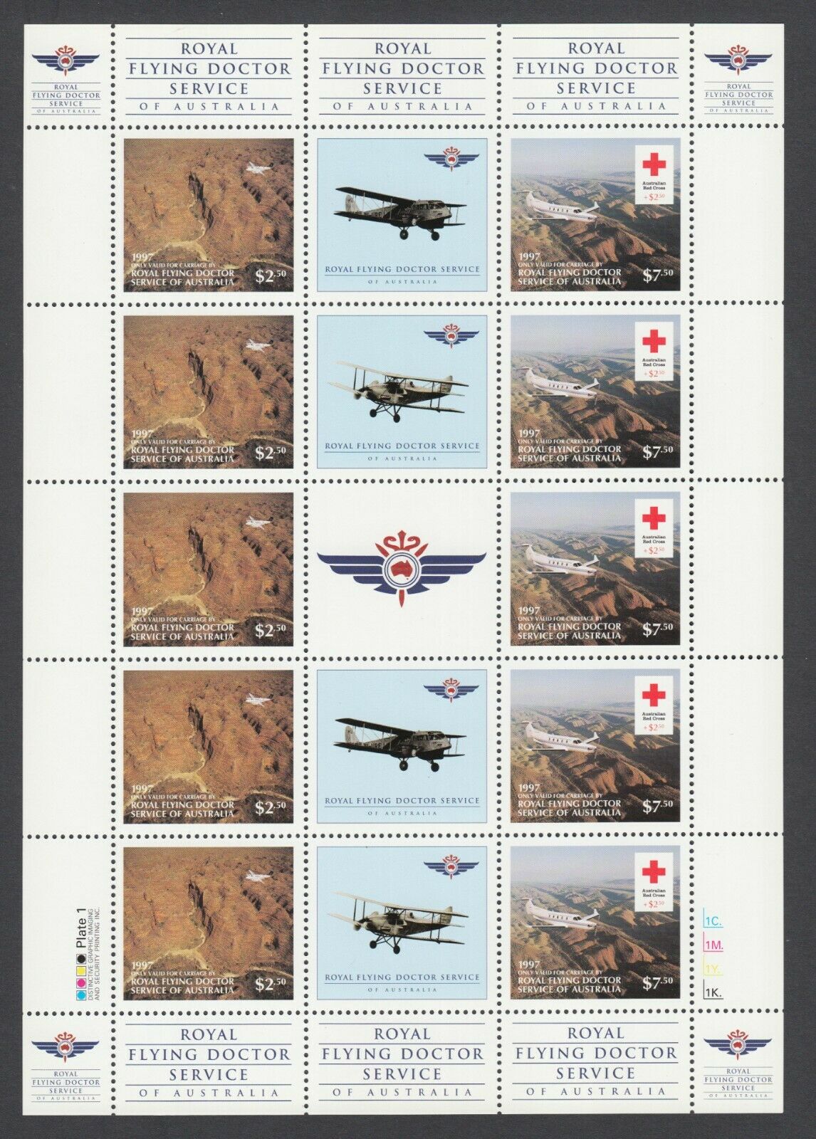 Australia Mnh. 1997 Royal Flying Doctor Service, Red Cross Sheet, Fresh, Vf