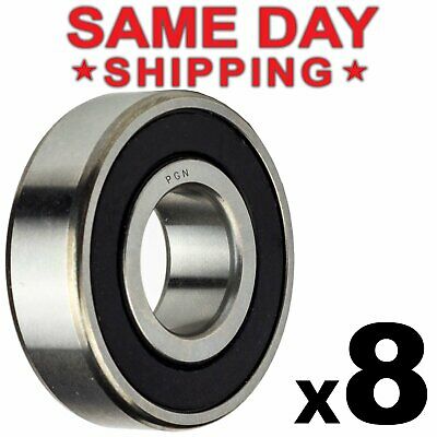 608-2rs Ball Bearing 8x22x7 Two Rubber Sealed Chrome Skateboard 608rs (8 Qty)