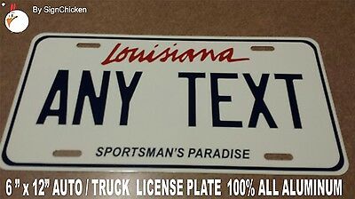 Personalized Louisiana Custom Aluminum Novelty State License Plate / Tag - Auto