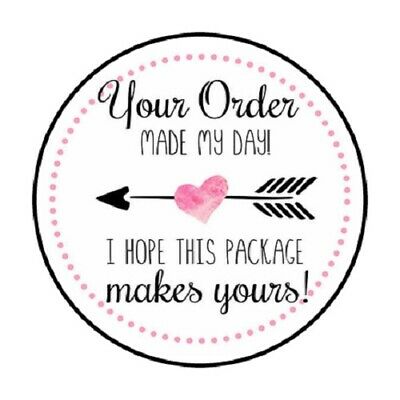 48 Your Order Made My Day!  Envelope Seals Labels Stickers 1.2" Round