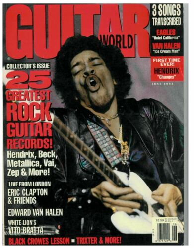 Guitar World Magazine June 1991 Jimi Hendrix Eric Clapton Van Halen White Lion