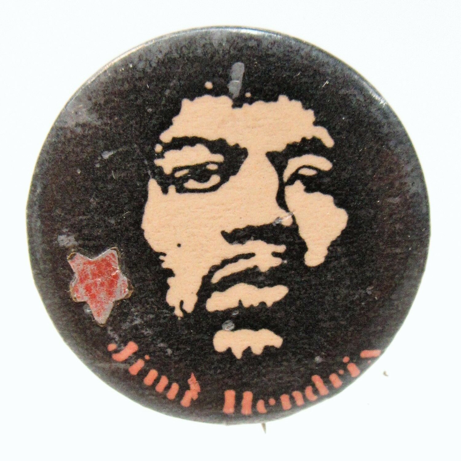 Uncommon Jimi Hendrix 1.25" Celluloid Pinback Button