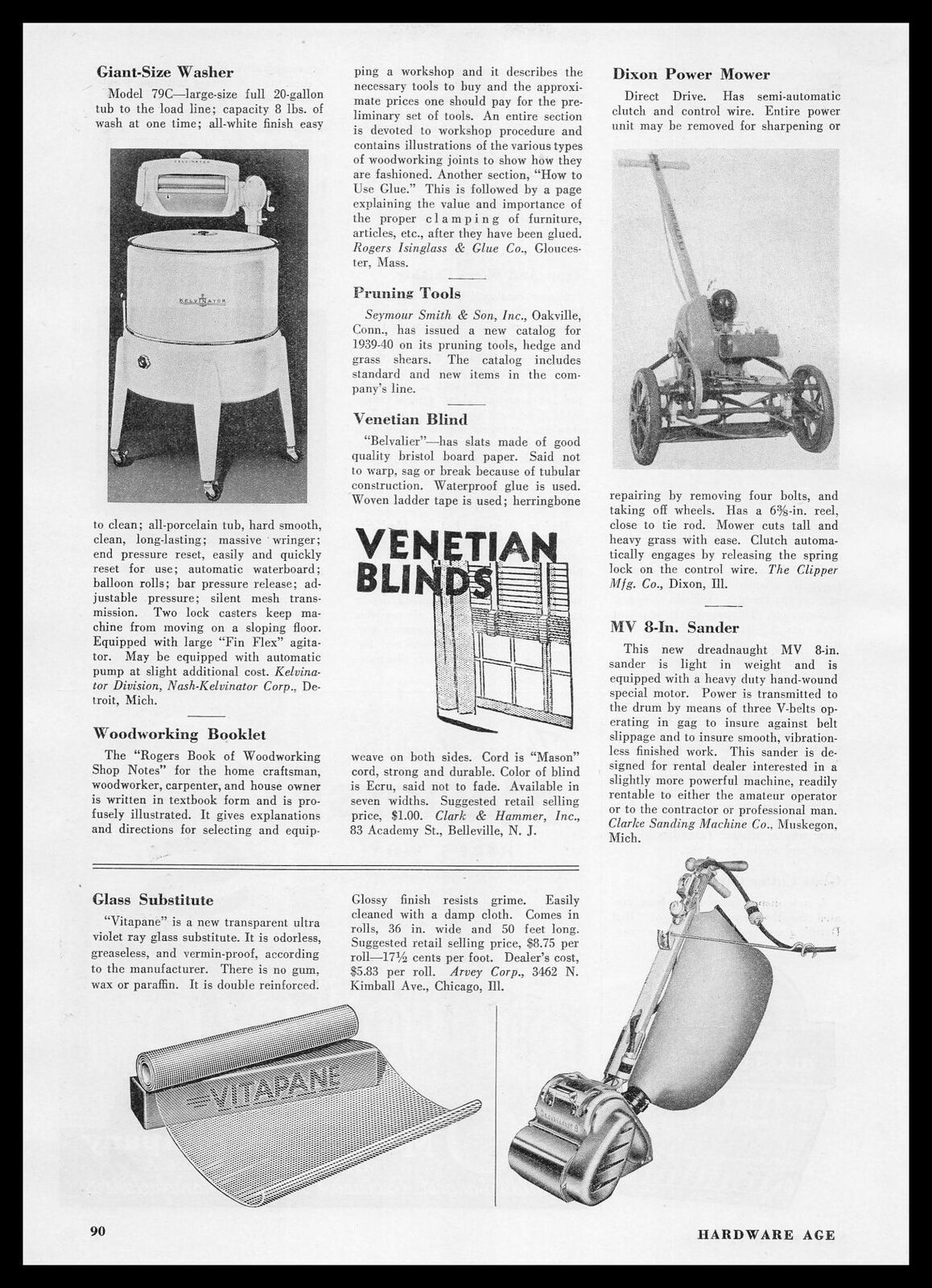 1939 The Clipper Mfg Co Dixon Illinois Direct Drive Lawn Mowers Vintage Print Ad