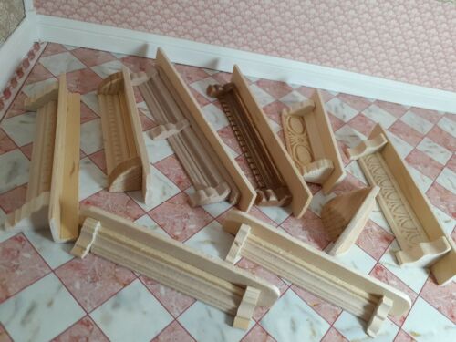 Wood Wall Shelves  Lot 9 Dollhouse Miniature Shelving 1:12th Handmade  C