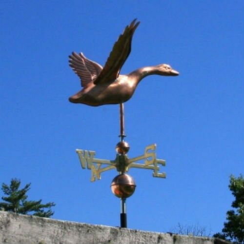 Copper Goose Weathervane With Copper Balls And Brass Directionals #215
