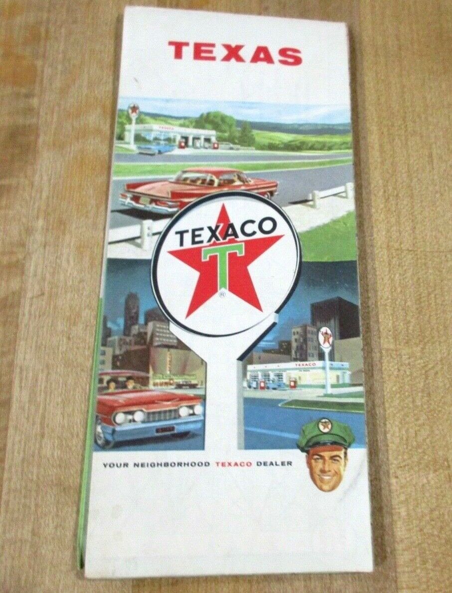 Vintage Texaco Oil Map Pf Texas      >