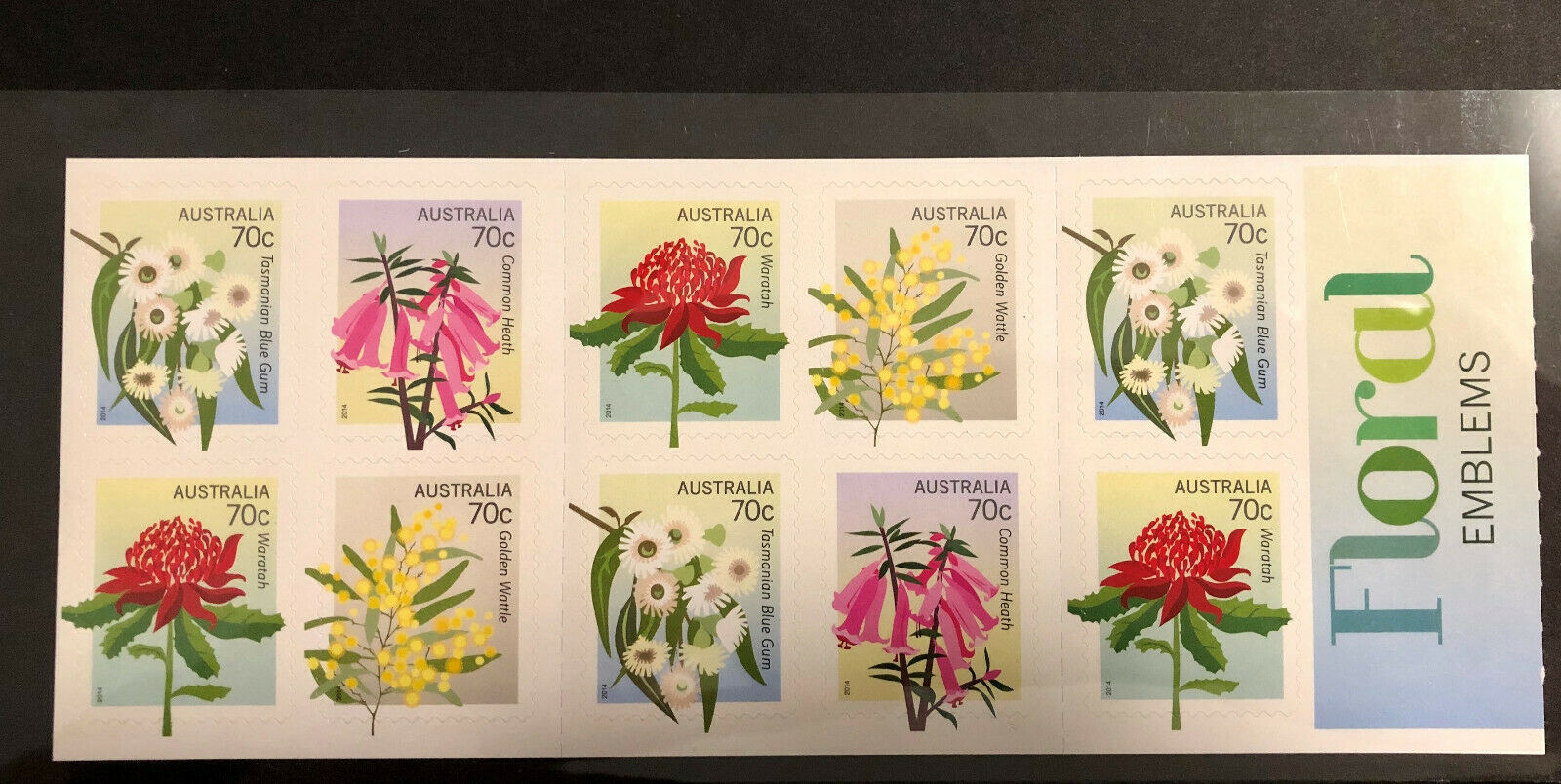 Australia 2014 Floral Emblems Set 7 Stamps. Sheetlet .mint Never Hinged.