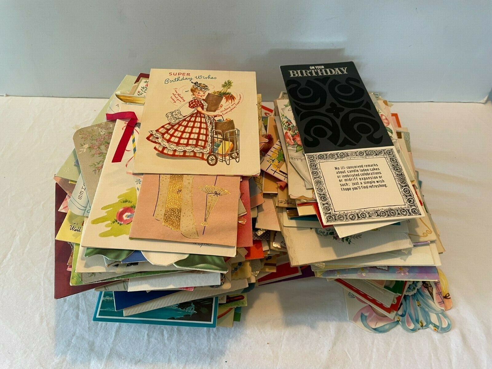 Vintage Lot Of 350+ Birthday Cards Get Well Easter Over 6 Lbs Used And Unused