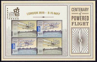 2010 London Festival Of Stamps  Ms Muh Mini Sheet (centenary Of Powered Flight)