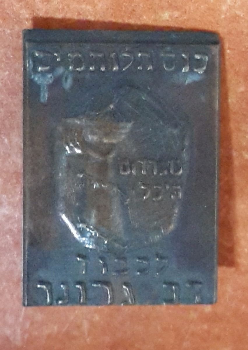Judaica Rare Old Pin Etzel Veterans Convention Dov Gruner Memorial