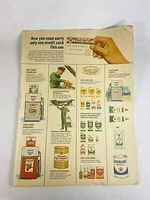 Vintage 1960s Texaco Advertisement Perfect For Framing! Gas Station Retro Wall D