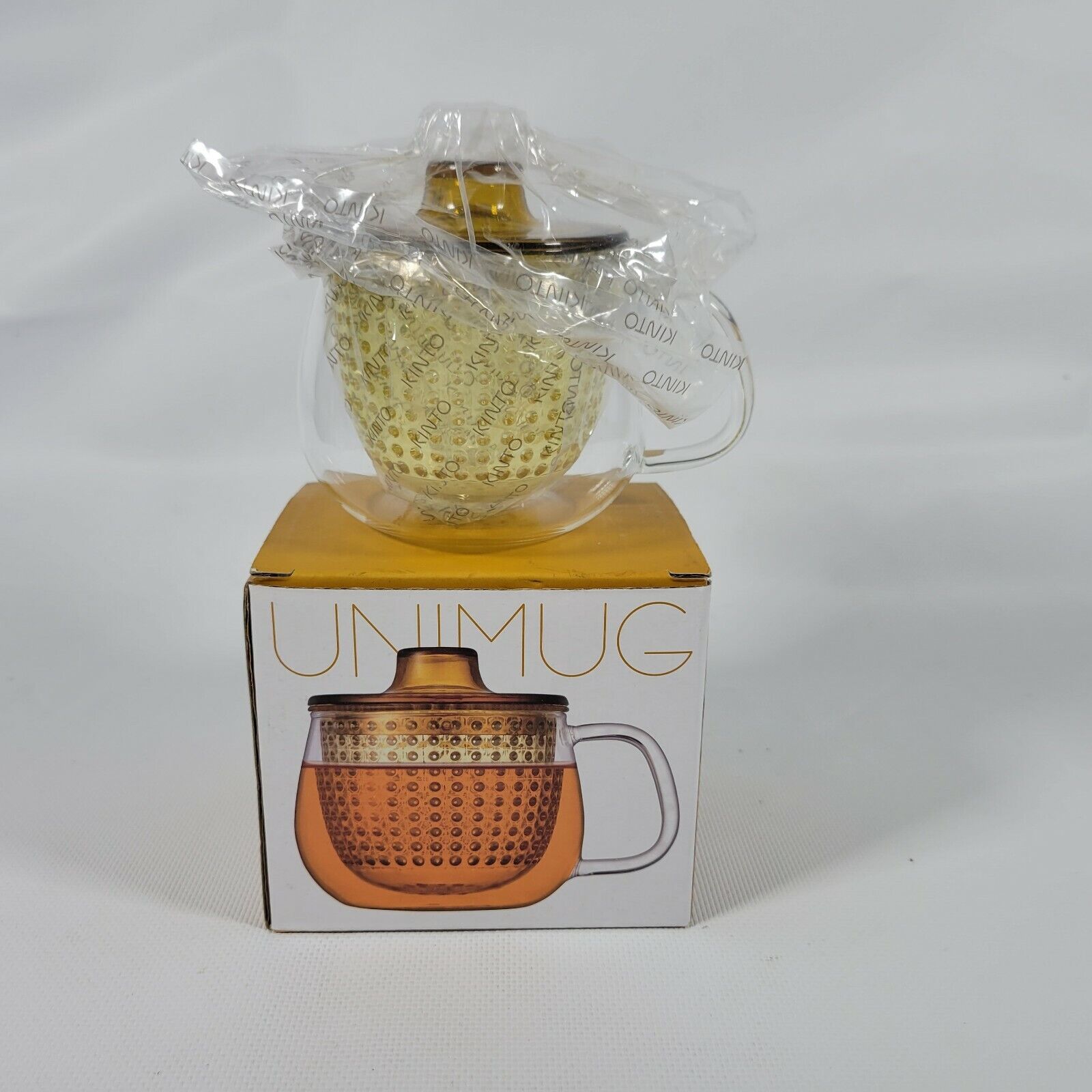 New Kinto Unimug Yellow 350ml Mug Cup Loose Tea Leaf Brew Infuser Strainer
