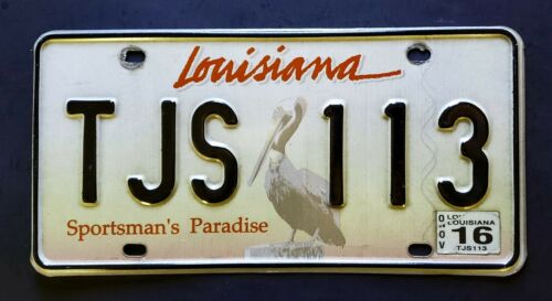 Louisiana Sportsmans Paradise Wildlife Pelican Bird 2016 La License Plate Tjs 11