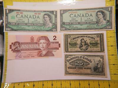 Canada $2 Dollar $1 25 Cents Mixed Low Grade Currency Banknote Lot 🌈⭐🌈