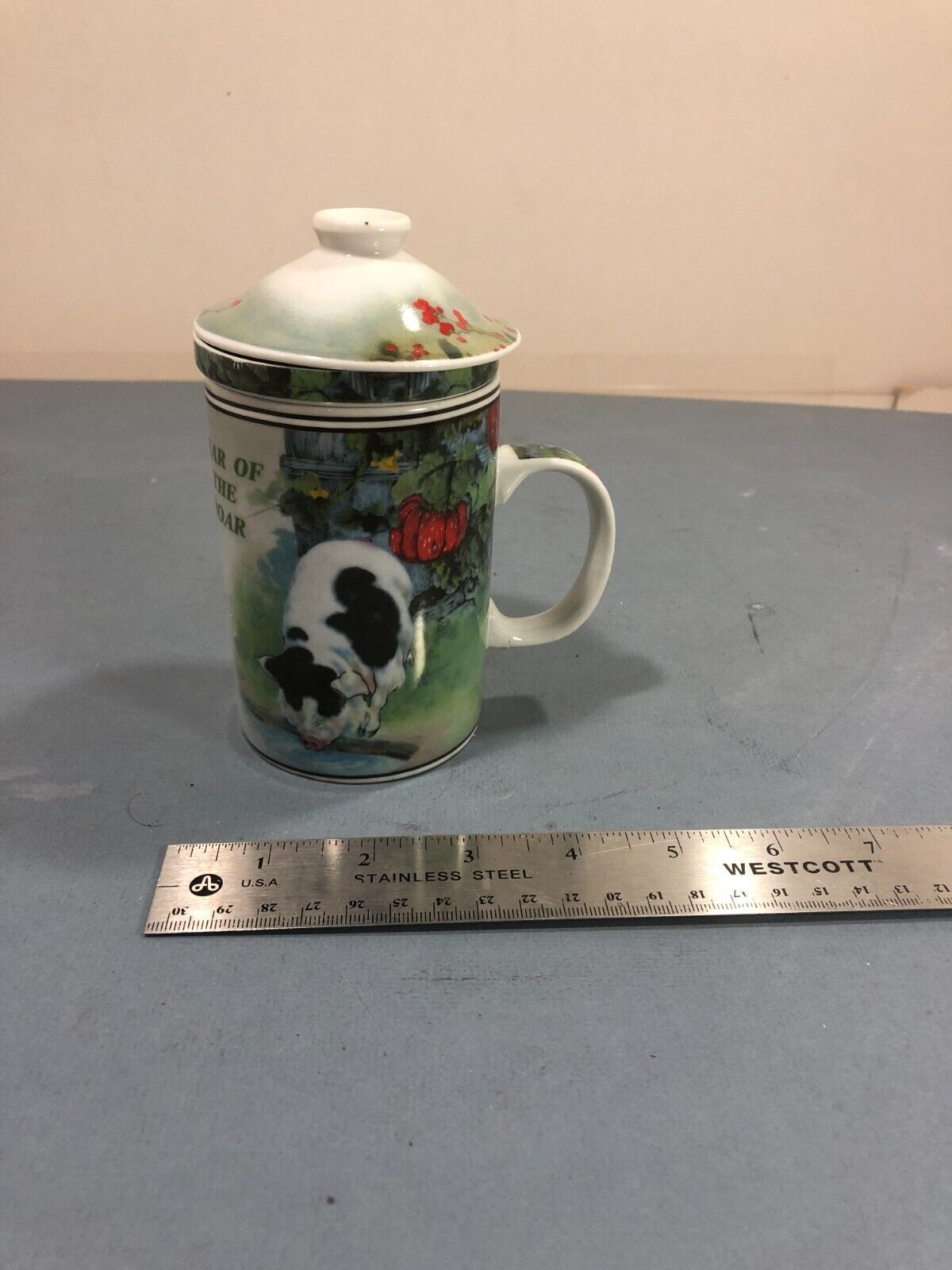 Chinese Zodiac Sign Year Of The Boar, 3 Pieces Ceramic Tea Mug Series Li