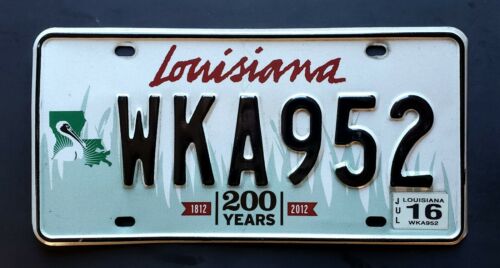 Louisiana Wildlife Pelican Bird 200 Years Bicentennial La License Plate Wka 952