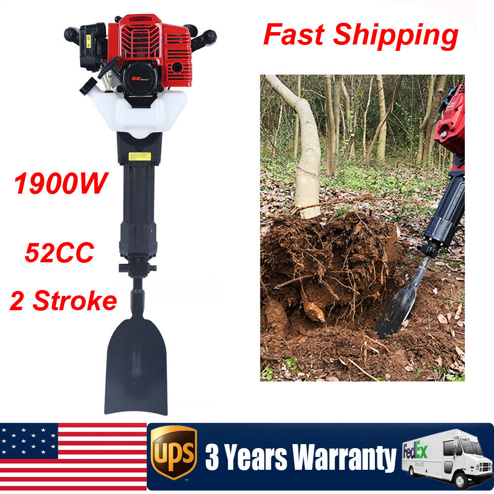 52cc 2stroke Gasoline Excavator Tree Planting Shovel Rock Drilling Machine 1900w
