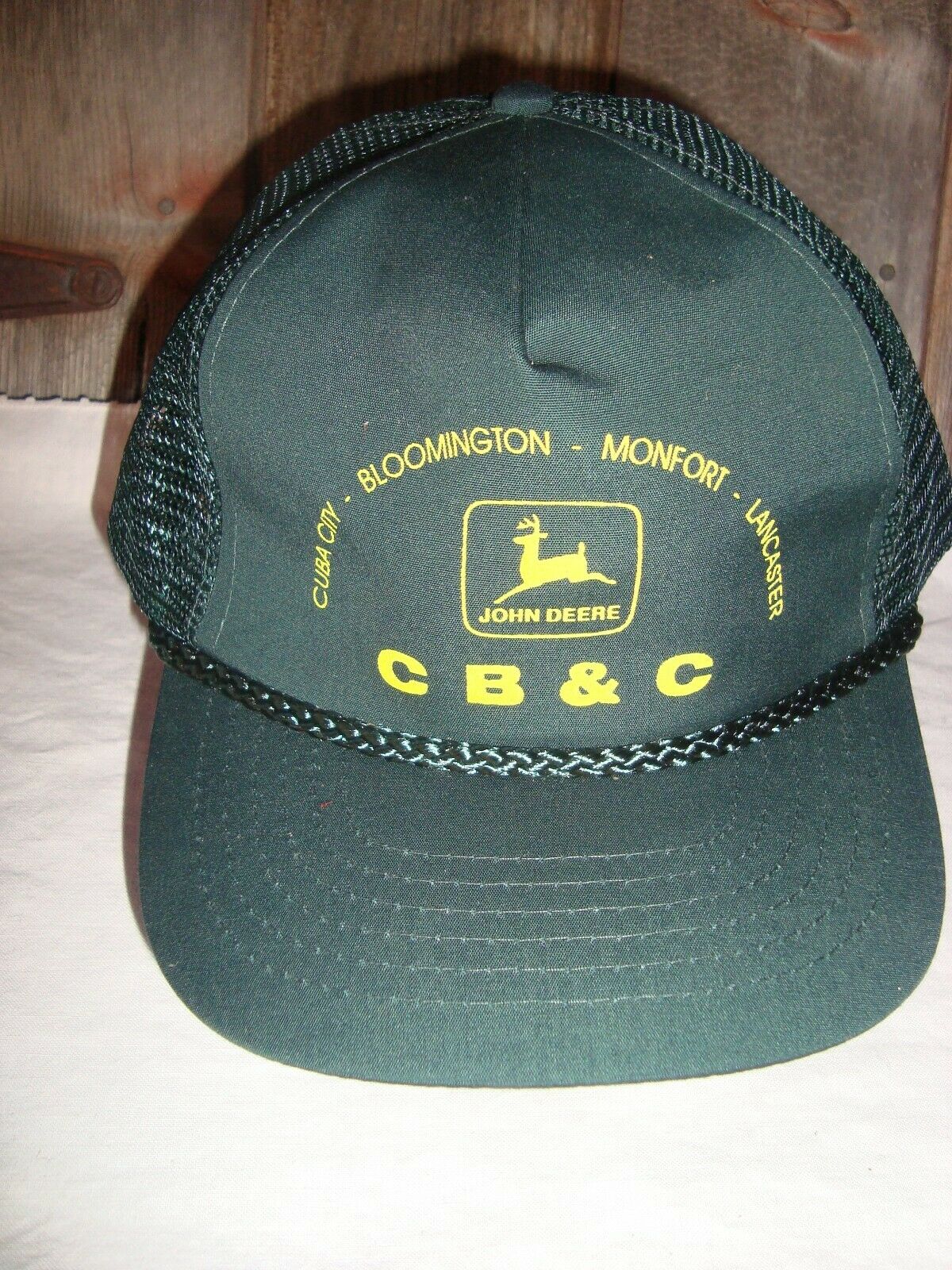 John Deere C B & C Adjustable Snapback Mesh Back Cap/hat Nwot