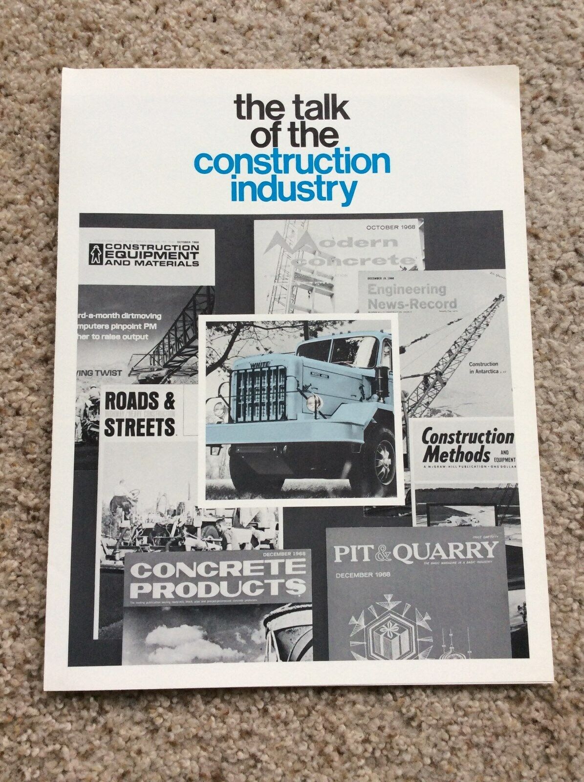 1969 White 4000 Heavy-duty Trucks For Construction, Sales Handout.