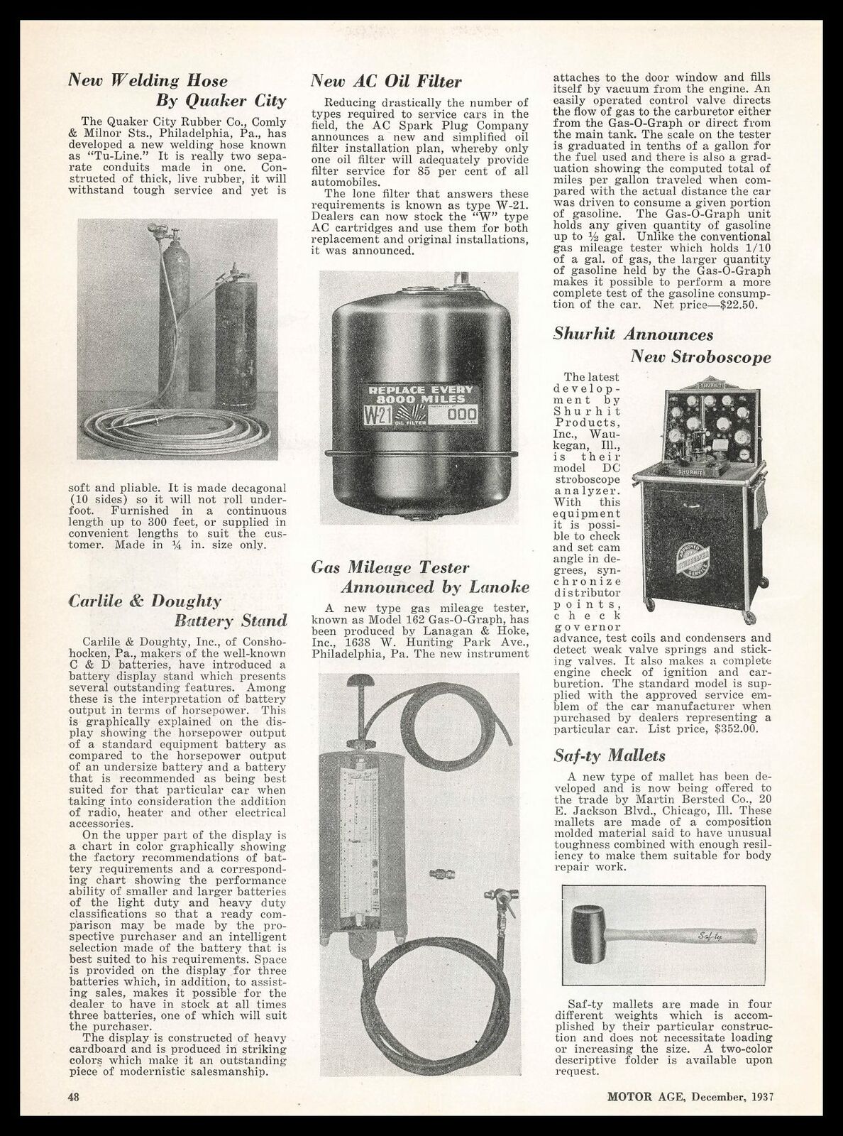 1937 Quaker City Rubber Co. Philadelphia "tu-line" Welding Hose Vintage Print Ad