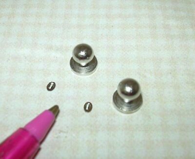 Miniature Pair Of Silver Door Knobs W/tiny Keyholes: Dollhouse1:12