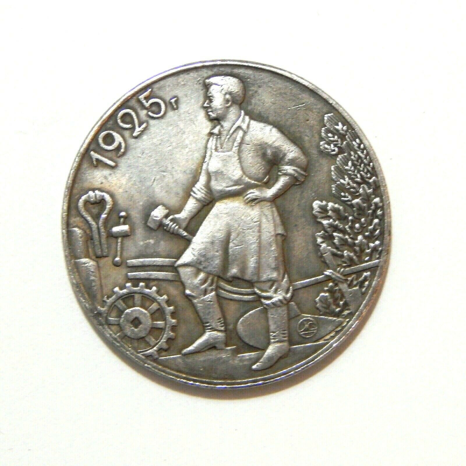 One Ruble 1925 ***soviet Union***ussr***lenin***stalin*** Exonumia Silvered Coin
