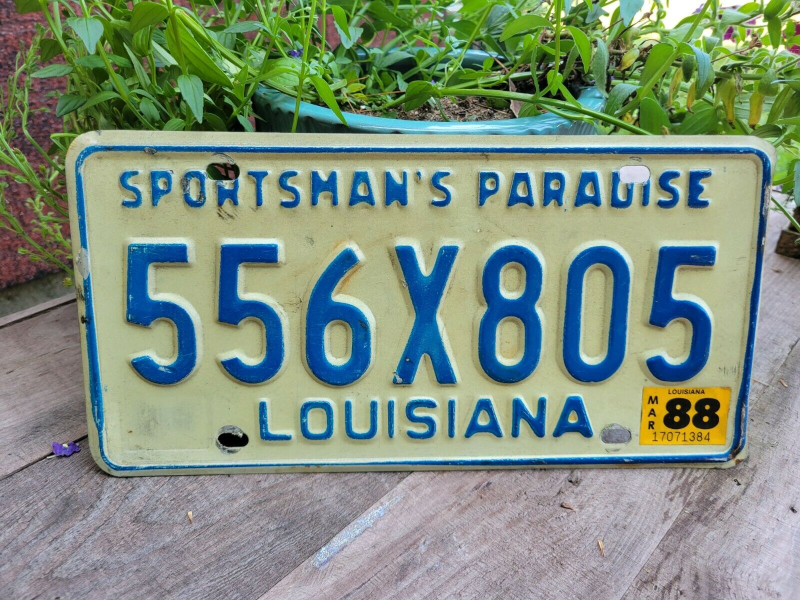 1988 Louisiana License Plate 556 X 805 Original