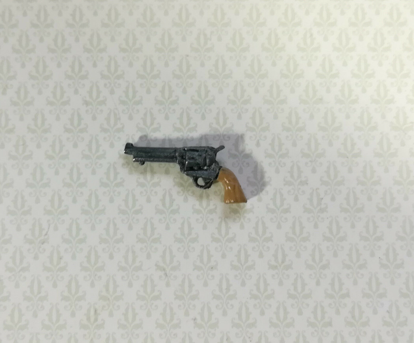 Dollhouse Miniature Western Style Revolver Handgun 1:12 Scale Painted Metal