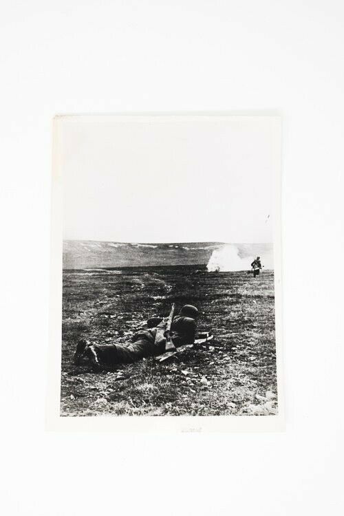 Wwii German Press Corps Photo Combat Action Troop With K98 Mauser
