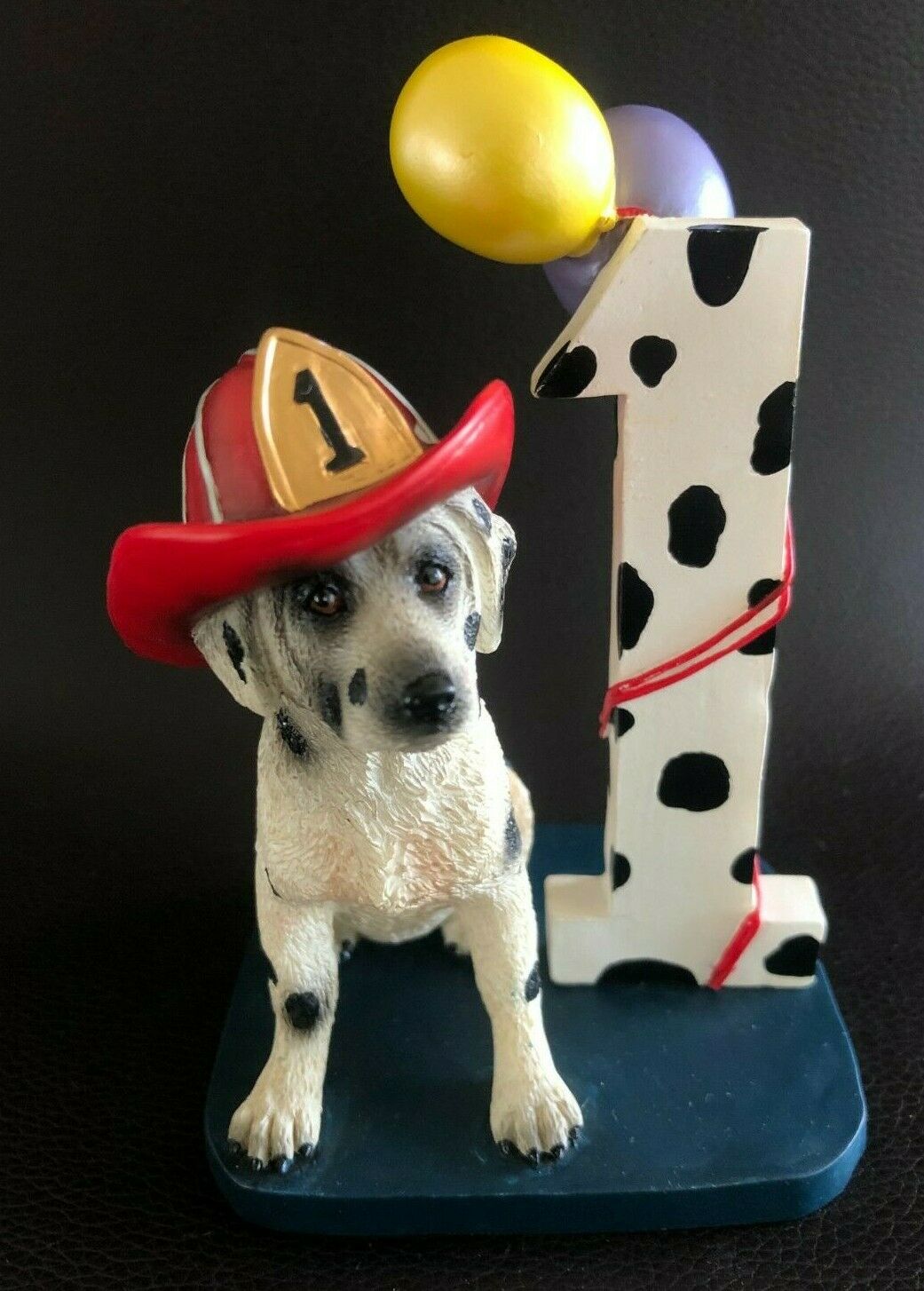 Vanmark Red Hats Of Courage Year 1 Birthday Firefighter Dog Figurine