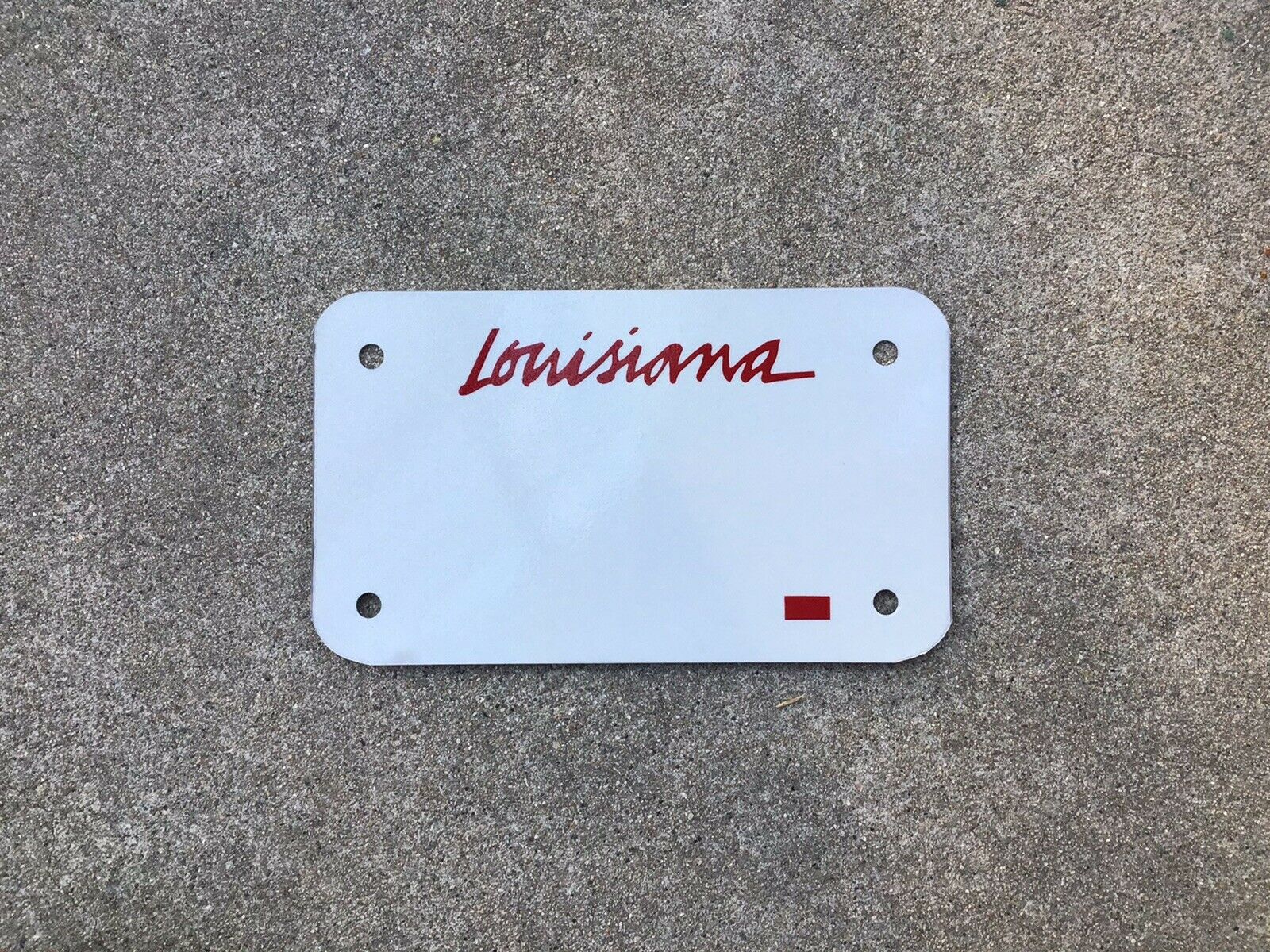 Louisiana - Motorcycle - License Plate - Blank
