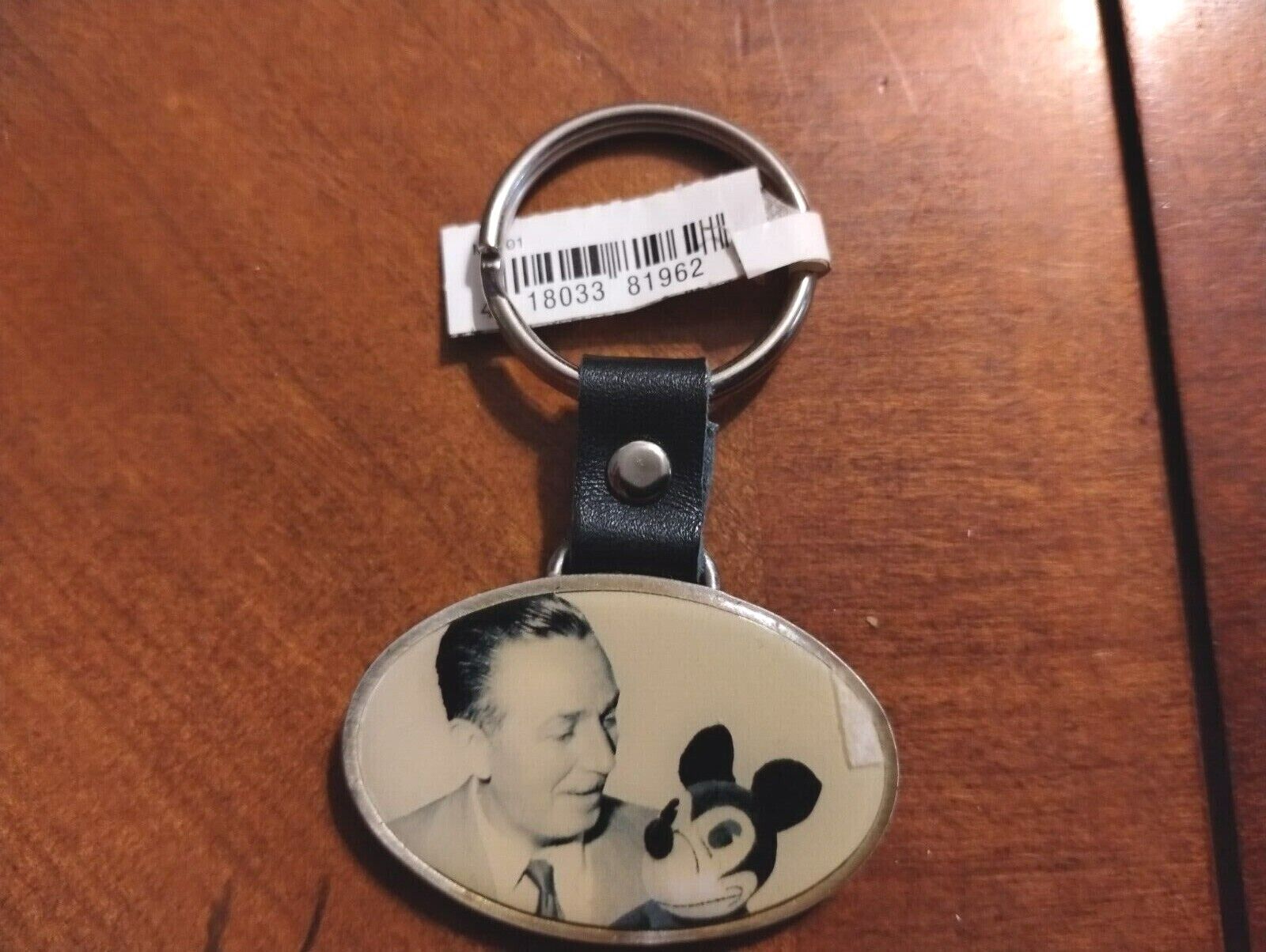 Disney Keychain Walt Disney With Mickey Mouse Plush Photo