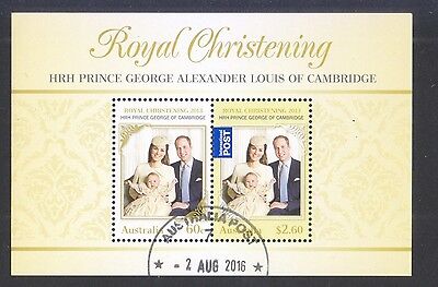 Australia 2013 Royal Christening Prince Alexander Souvenir Sheet 2 Stamps Used