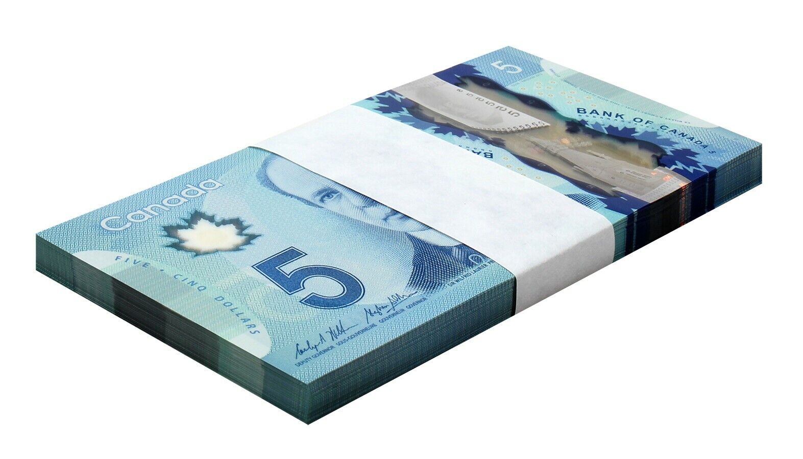 Canada 5 Dollars, 2013, P-106c, Unc Polymer X 100 Pcs Bundle Pack