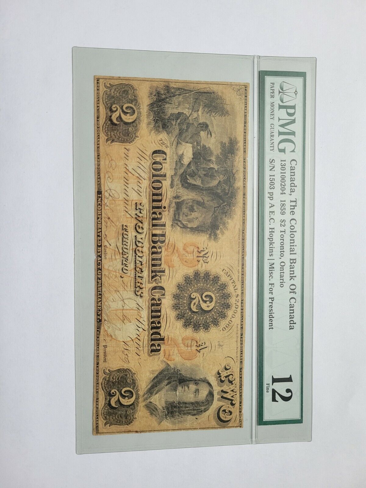 Colonial Bank Of Canada 1859  $2