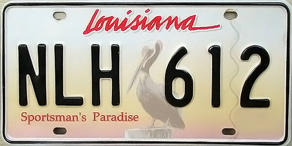 Louisiana License Plate Pelican New Orleans Cajun (random Plate#)