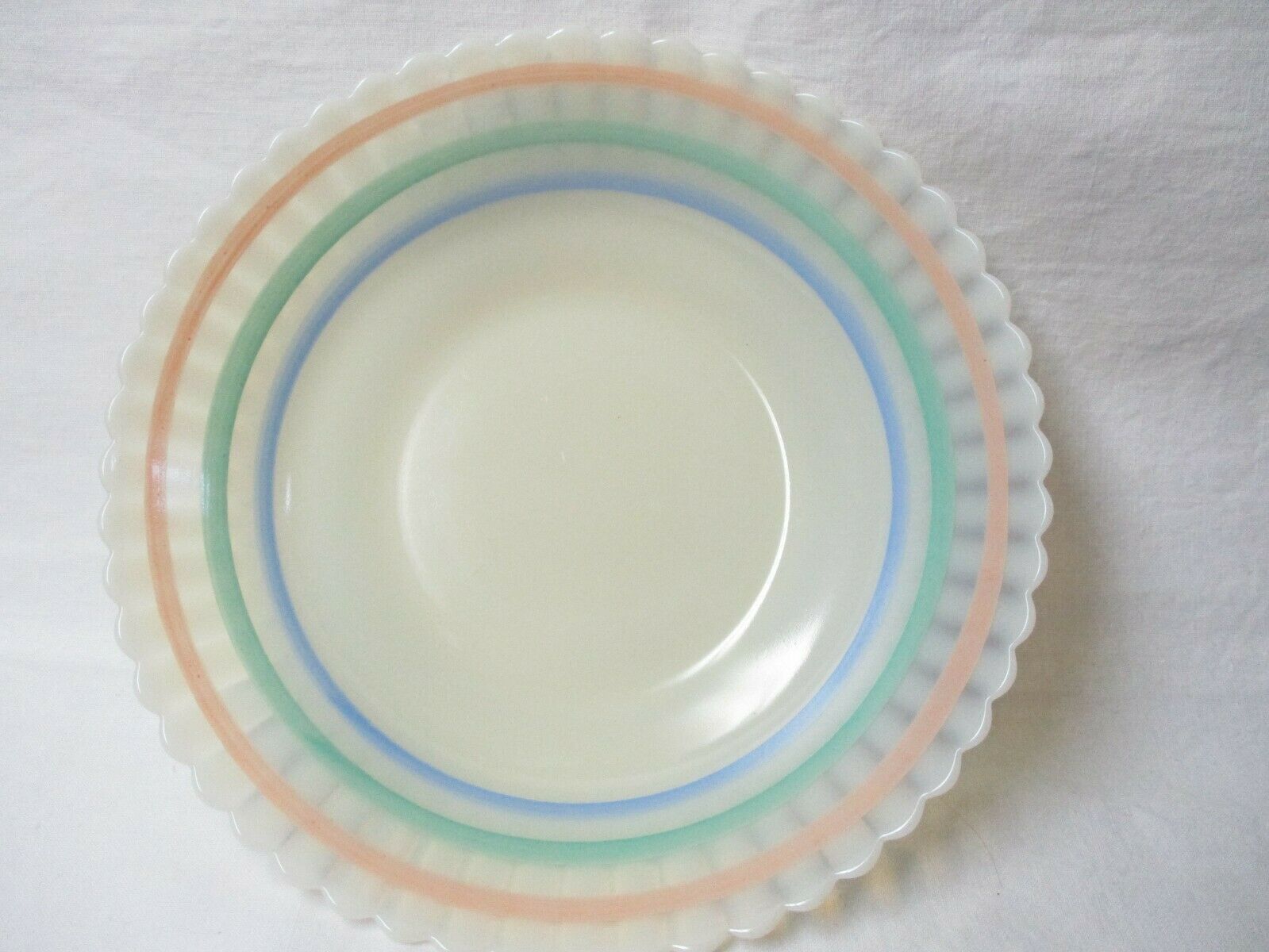 Rare Vtg Petalware Macbeth Evans Cremax Pastel Stripes: Cereal Dessert Bowl