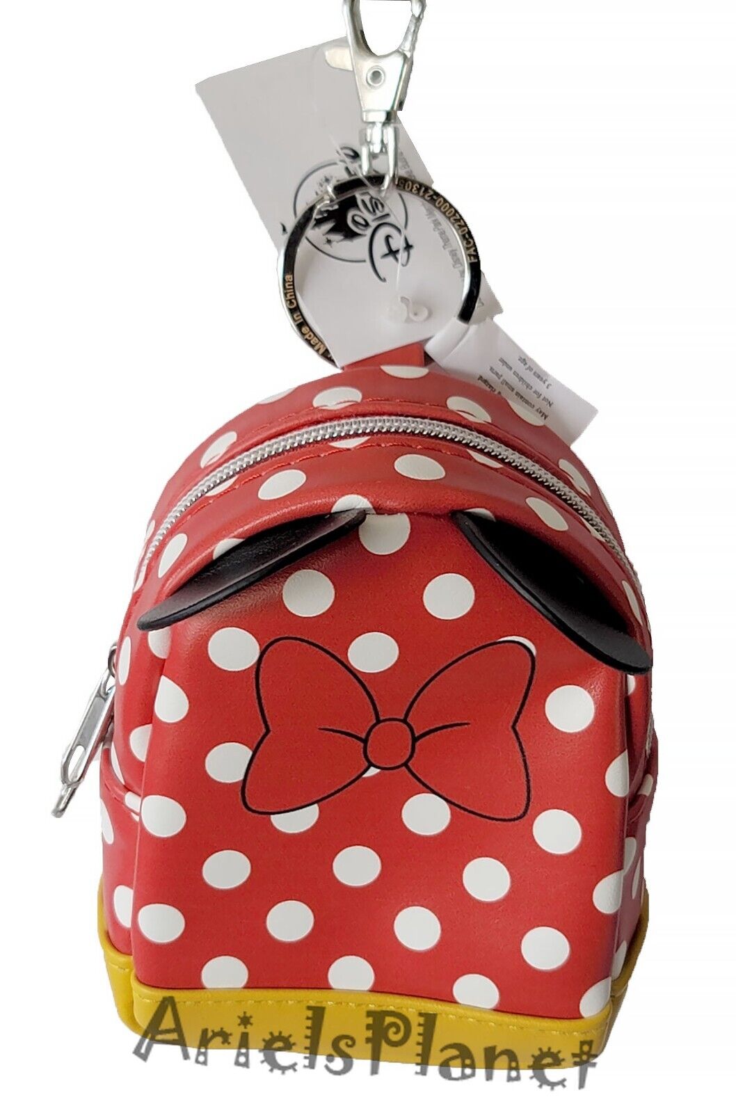 Disney Parks Tiny Mini Backpack Minnie Dots Bow Ears Coin Purse Keychain 4”
