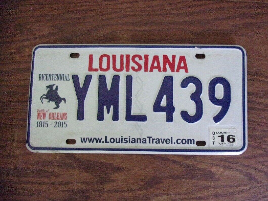 2016 Louisiana New Orleans Bicentennial License Plate Yml-439