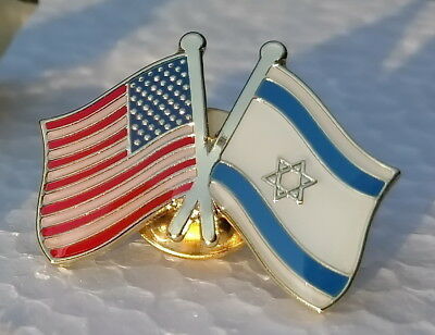Israel & Usa Friendship Flag Lapel Pin Hat/shirt Badge Israeli Jewish Star David
