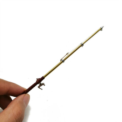 Dollhouse Metal Outdoor Fishing Rod Fishing Pole Miniature Accessories